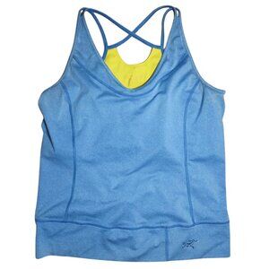 Arc'teryx Women's Senna Tank Top - Size Estimated L - Blue/Yellow, Built-in Bra